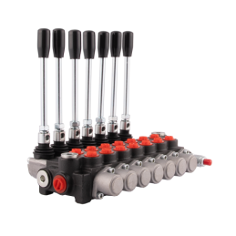 Hidraulinis skirstytuvas, 7 sekcijų, 40 l/min. 07P40A1A1A1A1A1A1A1A1GKZ1, valdomas svirtimi