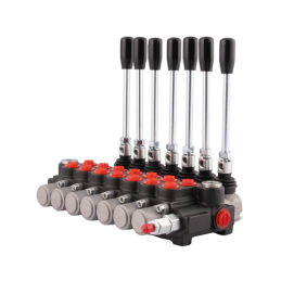 Hidraulinis skirstytuvas, 7 sekcijų, 40 l/min. 07P40A1A1A1A1A1A1A1A1GKZ1, valdomas svirtimi