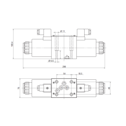 Cetop 5 NG10 (F) 230V 3 padėčių solenoidinis vožtuvas