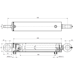 Cilindro pavara 63/36/300, skirta „Ursus 1224 Zetor 12145“ keltuvams ir kitiems modeliams palaikyti