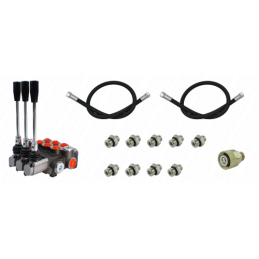 3 dalių skirstytuvas, skirtas „Zetor 5211“ - „7211“ su jungčių rinkiniu + žarnomis ir jungtimis prijungimui prie traktoriaus