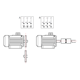 Trifazis 400 V elektros variklis, B3 tipo, galia: 1,1 kW, apsukos: 1445 aps./min.