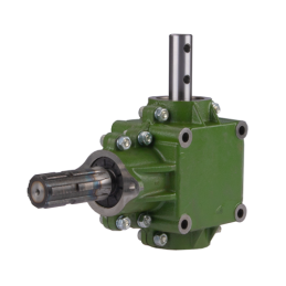 Trąšų barstytuvo kampinė pavara 1:1, ketaus, ilgas frezuotas velenas, 93 mm