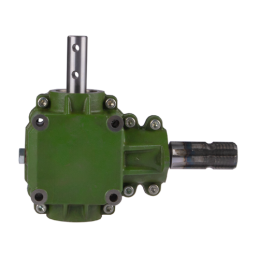 Trąšų barstytuvo kampinė pavara 1:1, ketaus, ilgas frezuotas velenas, 93 mm