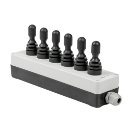 Korpusas su šešiomis trijų padėčių elektrinėmis valdymo svirtimis su spyruokliniu ir fiksavimo padėties nustatymu