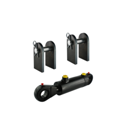 Storo cilindro dvigubo veikimo hidraulinis cilindras, ilgis: 350 mm, eiga: 90 mm, su tvirtinimo detalių komplektu