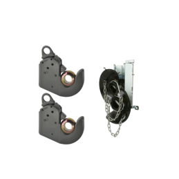 Dviejų II kategorijos kablių komplektas apatinėms sijoms su 56x28 rutuliukais be apykaklės + dėtuvė su dviem 56x28 rutuliukais s