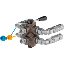 Hidraulinis skirstytuvas. 6/2 hidraulinis rutulinis vožtuvas + greitos jungtys