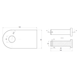 Dvigubo veikimo hidraulinio cilindro ilgis: 442 mm, eiga: 160 mm, CJ2F 63/36/160 su U35 tvirtinimu