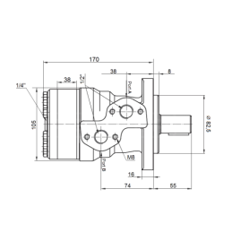 BMR 200 hidraulinis variklis vyniojimo mašinai su vyniojimo skaitikliu