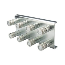 Lizdų plokštė aštuonių greitųjų jungčių montavimui, plokščios, sauso atjungimo lizdai M18x1.5