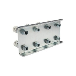 Lizdų plokštė aštuonių greitųjų jungčių montavimui, plokščios, sauso atjungimo lizdai M18x1.5