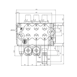 Hidraulinis skirstytuvas, 3 sekcijos, 45 l/min., P45 našumas