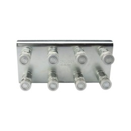 Lizdų plokštė aštuonioms greito sujungimo jungtims tvirtinti, plokšti, sauso atjungimo lizdai M22x1.5