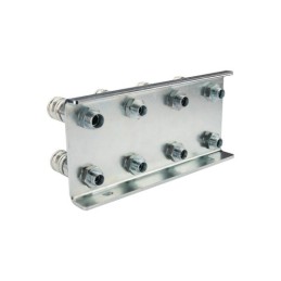 Lizdų plokštė aštuonioms greito sujungimo jungtims tvirtinti, plokšti, sauso atjungimo lizdai M22x1.5