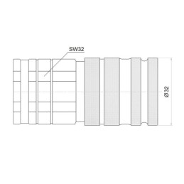 Lizdų plokštė aštuonioms greito sujungimo jungtims tvirtinti, plokšti, sauso atjungimo lizdai M22x1.5