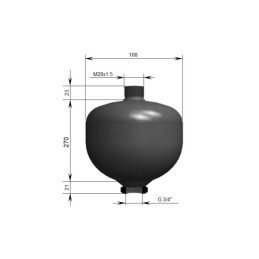 Vienas hidraulinis amortizatorius, talpa: 3,5 l, įkrovimo slėgis: 100 bar