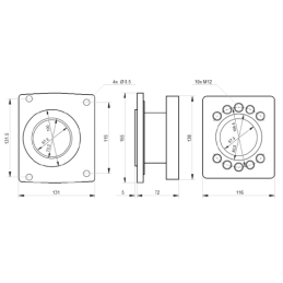 BMR hidraulinis variklis, darbinis tūris: 125 cm3/aps., greitis: 480 aps./min., su 32 mm velenu, pridedamas prie FORTSCHRITT mėš