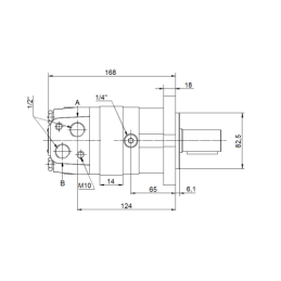 SMS hidraulinio variklio darbinis tūris: 80 cm3/aps. greitis: 930 aps./min.