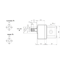 Hidraulinis krumpliaratinis siurblys, 2 grupė, dešininis sukimasis, našumas: 14 cm3/aps., našumas (1500 aps./min.): 21 l/min. su