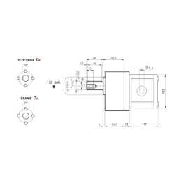 Hidraulinis krumpliaratinis siurblys, 2 grupė, kairinis sukimasis, našumas: 26 cm3/aps., našumas (1500 aps./min.): 39 l/min. su 