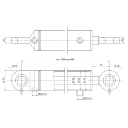 Cilindro pavara 63/32/325, skirta „Ursus C-385 Zetor 8211“ keltuvui ir kitiems modeliams laikyti