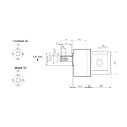 Hidraulinis krumpliaratinis siurblys, 2 grupė, kairinis sukimasis, našumas: 22 cm3/aps., našumas (1500 aps./min.): 33 l/min. su 