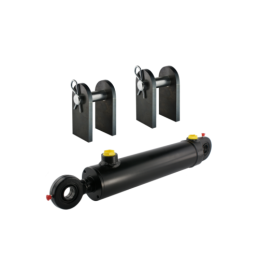 Storo cilindro dvigubo veikimo hidraulinis cilindras, ilgis: 450 mm, eiga: 200 mm, su tvirtinimo detalių komplektu