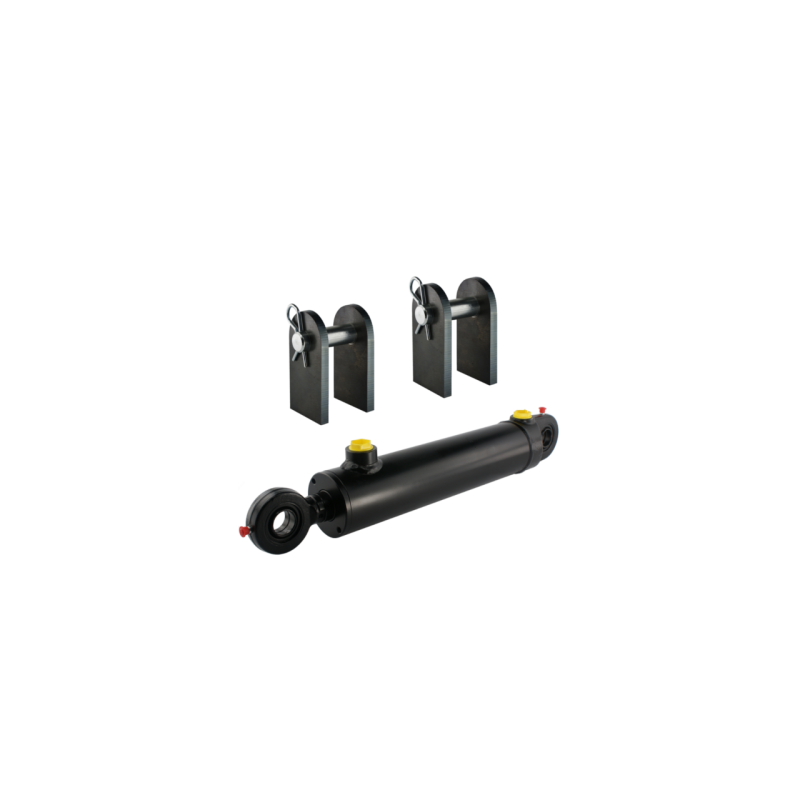 Storo cilindro dvigubo veikimo hidraulinis cilindras, ilgis: 450 mm, eiga: 200 mm, su tvirtinimo detalių komplektu