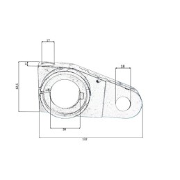 Kairė vairo svirtis sodo traktoriui MF 3502 7010467M1