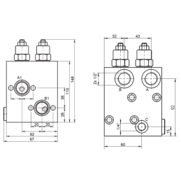 Hidraulinis vožtuvas variklio srauto reguliatorius BMR 1/2" 60L/min 250bar BVR1207