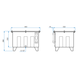 25 l hidraulinės alyvos bakas ant kojų su pilnu dangčiu