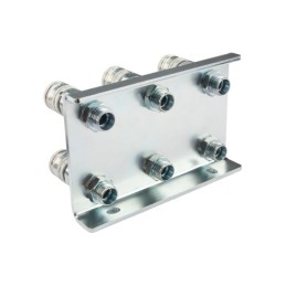 Lizdų plokštė šešioms greito prijungimo jungtims, plokščioms sausoms atjungimo jungtims + M18x1,5 kištukams montuoti