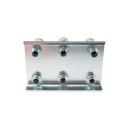 Lizdų plokštė šešioms greito prijungimo jungtims, plokščioms sausoms atjungimo jungtims + M18x1,5 kištukams montuoti