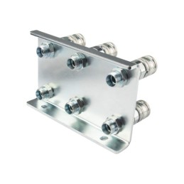 Lizdų plokštė šešioms greito prijungimo jungtims, plokščioms sausoms atjungimo jungtims + M18x1,5 kištukams montuoti