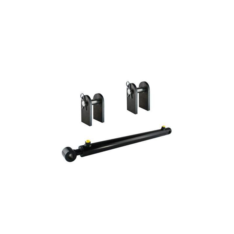 Dvigubo veikimo hidraulinio cilindro ilgis: 850 mm, eiga: 640 mm, su tvirtinimo detalių komplektu