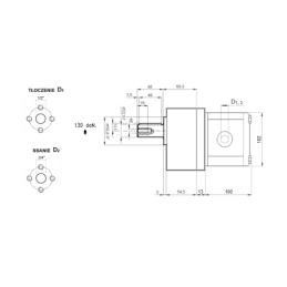 Hidraulinis krumpliaratinis siurblys, 2 grupė, dešininis sukimasis, našumas: 16 cm3/aps., našumas (1500 aps./min.): 24 l/min. su