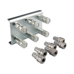 Lizdų plokštė šešioms greito prijungimo jungtims, plokščioms sausoms atjungimo jungtims + M22x1,5 kištukams montuoti