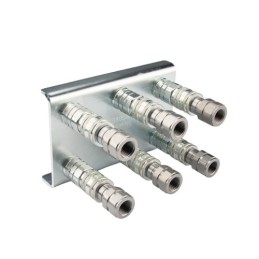 Lizdų plokštė šešioms greito prijungimo jungtims, plokščioms sausoms atjungimo jungtims + M22x1,5 kištukams montuoti