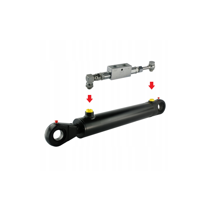 Dvigubo veikimo hidraulinio cilindro ilgis: 442 mm, eiga: 160 mm, CJ2F 63/36/160 U35 su užraktu