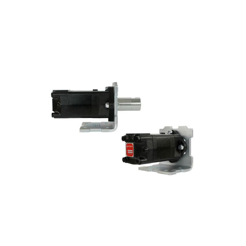 SMS hidraulinis variklis, darbinis tūris: 400 cm3/aps., greitis: 190 aps./min., plokštės kampas 90° ir įvorė