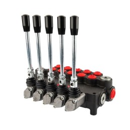 5 sekcijų hidraulinis skirstytuvas 60 l/min. 5P80 su 22/22 jungtimis „Hydrolider“