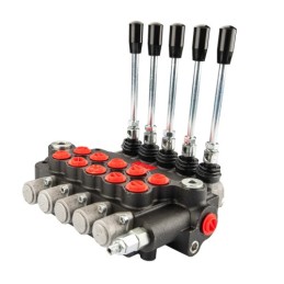 5 sekcijų hidraulinis skirstytuvas 60 l/min. 5P80 su 22/22 jungtimis „Hydrolider“