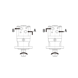Labai galingas SMSY 200 hidraulinis variklis 18 kW 370 aps./min. su padidintu sukimo momentu iki 564 Nm