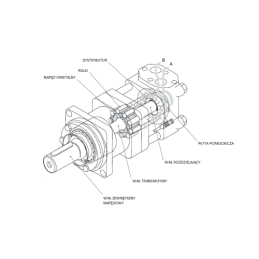 Labai galingas SMSY 200 hidraulinis variklis 18 kW 370 aps./min. su padidintu sukimo momentu iki 564 Nm