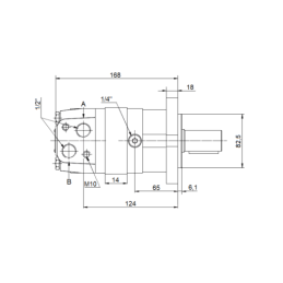 Hidraulinis variklis SMS, BMS, OMS Darbinis tūris: 80 cm3/aps. Apsūkiai: 930 aps./min. Su PTO įvore