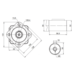 Hidraulinis variklis SMS, BMS, OMS Darbinis tūris: 80 cm3/aps. Apsūkiai: 930 aps./min. Su PTO įvore