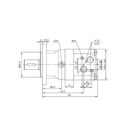 Labai galingas SMSY 125 hidraulinis variklis 18 kW 590 aps./min. su padidintu sukimo momentu iki 355 Nm