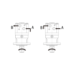 Labai galingas SMSY 125 hidraulinis variklis 18 kW 590 aps./min. su padidintu sukimo momentu iki 355 Nm