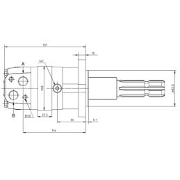 SMS hidraulinio variklio darbinis tūris: 250 cm3/aps. greitis: 310 aps./min. su plokšte ir dangčiu